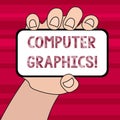 Conceptual hand writing showing Computer Graphics. Business photo text visual representations of data displayed on a