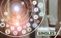 Conceptual hand writing showing Connecting Singles. Business photo showcasing online dating site for singles with no