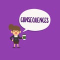 Conceptual hand writing showing Consequences. Business photo text Effect result or outcome of something occurring