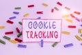 Conceptual hand writing showing Cookie Tracking. Business photo text Data stored in the user computer by website being visited