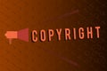 Conceptual hand writing showing Copyright. Business photo text exclusive and assignable legal right given to originator Royalty Free Stock Photo