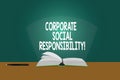 Conceptual hand writing showing Corporate Social Responsibility. Business photo showcasing internal organizational Royalty Free Stock Photo