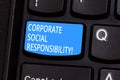 Conceptual hand writing showing Corporate Social Responsibility. Business photo text internal organizational policy or Royalty Free Stock Photo