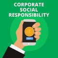 Conceptual hand writing showing Corporate Social Responsibility. Business photo text Internal corporate policy and Ethic Royalty Free Stock Photo