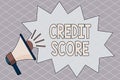 Conceptual hand writing showing Credit Score. Business photo text Represent the creditworthiness of an individual