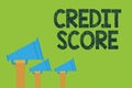 Conceptual hand writing showing Credit Score. Business photo text Represent the creditworthiness of an individual Lenders rating H