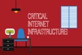 Conceptual hand writing showing Critical Internet Infrastructure. Business photo text essential components of internet operation
