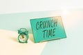 Conceptual hand writing showing Crunch Time. Business photo showcasing period when pressure to succeed is great often undertaking Royalty Free Stock Photo