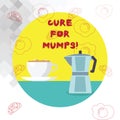 Conceptual hand writing showing Cure For Mumps. Business photo text Medical treatment for contagious infectious disease.