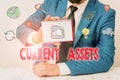 Conceptual hand writing showing Current Assets. Business photo text any asset which can reasonably be expected to be sold