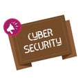 Conceptual hand writing showing Cyber Security. Business photo showcasing Protect a computer system against unauthorized access Royalty Free Stock Photo