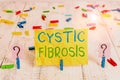 Conceptual hand writing showing Cystic Fibrosis. Business photo text a hereditary disorder affecting the exocrine glands Crumbling