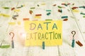 Conceptual hand writing showing Data Extraction. Business photo text act or process of retrieving data out of data sources