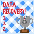 Conceptual hand writing showing Data Recovery. Business photo text process of salvaging inaccessible lost or corrupted