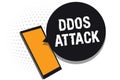 Conceptual hand writing showing Ddos Attack. Business photo text perpetrator seeks to make network resource unavailable Cell phone