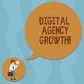 Conceptual hand writing showing Digital Agency Growth. Business photo showcasing Progress of graphic design and Royalty Free Stock Photo