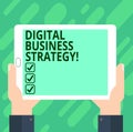 Conceptual hand writing showing Digital Business Strategy. Business photo text Plan for maximizing the business benefits Hu