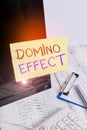 Conceptual hand writing showing Domino Effect. Business photo showcasing Chain reaction that causing other similar events to Royalty Free Stock Photo