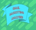 Conceptual hand writing showing Email Marketing Analysis. Business photo text Examining the sending of messages to customer Folded