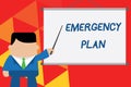 Conceptual hand writing showing Emergency Plan. Business photo text Procedures for response to major emergencies Be Royalty Free Stock Photo