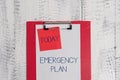 Conceptual hand writing showing Emergency Plan. Business photo text Procedures for response to major emergencies Be Royalty Free Stock Photo