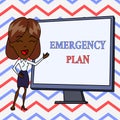 Conceptual hand writing showing Emergency Plan. Business photo text Procedures for response to major emergencies Be Royalty Free Stock Photo