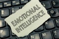 Conceptual hand writing showing Emotional Intelligence. Business photo text Self and Social Awareness Handle relationships well