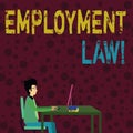 Conceptual hand writing showing Employment Law. Business photo text encompassing all areas of employer employee