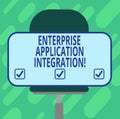 Conceptual hand writing showing Enterprise Application Integration. Business photo showcasing connecting enterprise