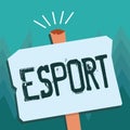 Conceptual hand writing showing Esport. Business photo showcasing multiplayer video game played competitively for