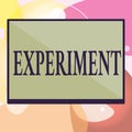 Conceptual hand writing showing Experiment. Business photo text Scientific procedure Make discovery test hypothesis demonstrate Royalty Free Stock Photo