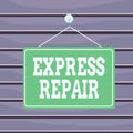 Conceptual hand writing showing Express Repair. Business photo text special services provided by companies or organizations Memo