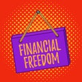 Conceptual hand writing showing Financial Freedom. Business photo text make big life decisions without being stressed about money