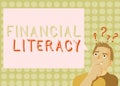 Conceptual hand writing showing Financial Literacy. Business photo showcasing Understand and knowledgeable on how money works Royalty Free Stock Photo