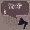 Conceptual hand writing showing Find Your Balance. Business photo showcasing living with peace and harmony every day Royalty Free Stock Photo