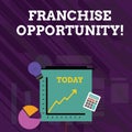 Conceptual hand writing showing Franchise Opportunity. Business photo text Business License Privilege Owner to Dealer Royalty Free Stock Photo