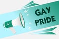 Conceptual hand writing showing Gay Pride. Business photo showcasing Dignity of an idividual that belongs to either a man or woman
