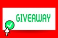 Conceptual hand writing showing Giveaway. Business photo text thing that is given free often for promotional purposes No Royalty Free Stock Photo