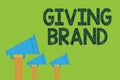 Conceptual hand writing showing Giving Brand. Business photo text The process of giving a Name to a company products or services H