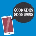 Conceptual hand writing showing Good Genes Good Living. Business photo text Inherited Genetic results in Longevity Healthy Life Royalty Free Stock Photo