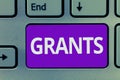 Conceptual hand writing showing Grants. Business photo text agree to give or allow something requested someone Authorize