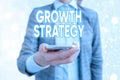 Conceptual hand writing showing Growth Strategy. Business photo showcasing Strategy aimed at winning larger market share in Royalty Free Stock Photo