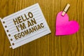 Conceptual hand writing showing Hello I am An Egomaniac. Business photo showcasing Selfish Egocentric Narcissist Self-centered Ego Royalty Free Stock Photo