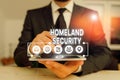 Conceptual hand writing showing Homeland Security. Business photo text federal agency designed to protect the USA against threats Royalty Free Stock Photo