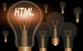 Conceptual hand writing showing Html. Business photo showcasing the lingua franca for publishing hypertext on the World Wide Web