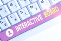 Conceptual hand writing showing Interactive Board. Business photo text standalone touchscreen computer used independently