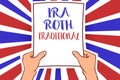 Conceptual hand writing showing Ira Roth Traditional. Business photo showcasing are tax deductible on both state and federal White Royalty Free Stock Photo