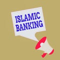 Conceptual hand writing showing Islamic Banking. Business photo showcasing Banking system based on the principles of Islamic law