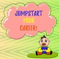 Conceptual hand writing showing Jumpstart Your Career. Business photo showcasing Make it work successfully after a