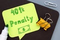 Conceptual hand writing showing 401k Without a Penalty